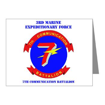 7CB - M01 - 02 - 7th Communication Battalion with Text - Note Cards (Pk of 20)